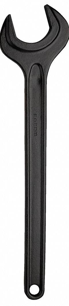 FACOM Open End Wrench: Carbon Steel, Black Oxide, 46 mm Head Size, 15 1/2 in Overall Lg, Std (MPN FM-45.46). Key specifications — attr309776: No; attr309781: Black Oxide; attr309780: Carbon Steel; attr324939: FACOM.