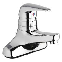 CHICAGO FAUCETS Low Arc Bathroom Faucet: 420-T, Cast Brass, Polished Chrome Finish, Centerset, NPSM (MPN 420-T41E2805ABCP). Key specifications — Includes: Mounting Hardware; Brand: CHICAGO FAUCETS; Series: 420-T.