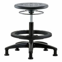 Stool: Polyurethane, Ht Range 17 3/4 in to 25 1/2 in, 13 in Seat Wd, 13 in Seat Dp, 5 Glides, Black (MPN IPMBSO-RG-BF-RG-BLK). Key specifications — Brand: APPROVED VENDOR; Foot Support: Yes; Base Material: Fiberglass; ESD-Safe: Not ESD Safe; Number of Casters: 0.