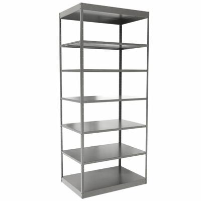 HALLOWELL Metal Shelving: Standalone, Heavy-Duty, 36 in x 24 in, 84 in Overall Ht - Full-Access Heavy-Duty Bolted & Clip-Mount Standalone Open Metal Shelving