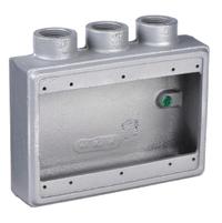 APPLETON ELECTRIC Electrical Box: Iron, Rectangular, 3 Gangs, 3/4 in Hub Size, 40 cu in Capacity (MPN FSS-3-75). Key specifications — Color: Gray; Brand: APPLETON ELECTRIC.
