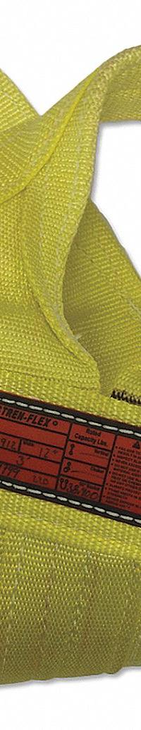 STREN-FLEX Web Sling: Type 8, Nylon, 1 Plies, 10 ft Sling Lg, 12 in Eye Lg, 1 Legs, 8 in Sling Wd (MPN WB1-908-10). Key specifications — Color: Yellow; Brand: STREN-FLEX; Sling Type: Type 8; Tag Type: Wear-Resistant Tag.