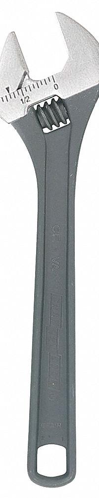 CHANNELLOCK Adjustable Wrench: Alloy Steel, Black Phosphate, 6 in Overall Lg, 15/16 in Jaw Capacity (MPN 806NW). Key specifications — attr309359: Black Phosphate; attr324924: CHANNELLOCK; attr309358: Alloy Steel.