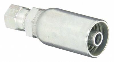 KURT Hydraulic Crimp Fitting: Carbon Steel, Straight, -6 For Hose Dash Size - Kurt Crimp Hydraulic Hose Fittings with JIC Connection
