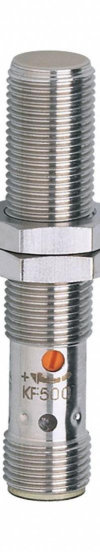 IFM Capacitive Cylindrical Proximity Sensor: 12 mm Dia., Built-in Connector, 3 - Pin M12, PNP, PNP (MPN KF5001). Key specifications — Brand: IFM; AC Supply Voltage Rating: Not Rated; DC Supply Voltage Rating: 10-36V DC.