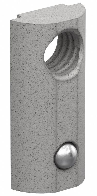 FAZTEK T-Nut: M6 Size, 1 mm Thread Lg, Button Head Socket Cap, For 8.2 mm Slot Wd - Drop-In T-Nuts