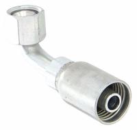 KURT Hydraulic Crimp Fitting: Carbon Steel, 90° Elbow, -8 For Hose Dash Size, Female x Male (MPN FJX90-08-08). Key specifications — Fitting Gender: Female x Male; Fitting Connection Type: JIC x Hose End; Thread Size: 3/4"-16; For Hose Dash Size: -8; Brand: KURT.