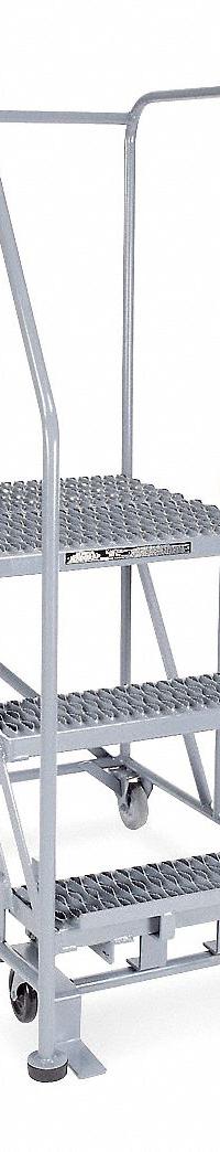 COTTERMAN Mobile Work Platform: 2.5 ft Platform Ht - Max, 24 in x 60 in, Steel, 800 lb Load Capacity (MPN 3WP2460RA3B4B8AC1P6). Key specifications — Folding: Not Foldable; Mobility: Rolling; Components Included: Rubber Foot Pads; Use Location: Indoor; Brand: COTTERMAN; Color: Gray; Height Adjustability: Fixed Height; Includes Handrails: Handrails Included.