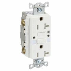 HUBBELL GFCI Receptacle: Duplex, 5-20, White, GFCI, 125V AC, 20 A, 2 Pole / 3 Wire (MPN GFTR20WNL)