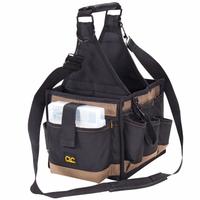 CLC Tool Tote: 8 in W x 8 in D x 16 in H, Black, Polyester, 25 Pockets, 9 Inside Pockets, Polyester (MPN 1526). Key specifications — Color: Black; Brand: CLC; Material: Polyester.