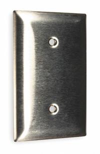 HUBBELL Wall Plate: Blank, 1 Gang, Silver, Std Size (MPN SS14). Key specifications — Brand: HUBBELL; Material: Stainless Steel.