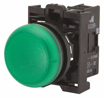 EATON Indicating Light: 22 mm Panel Mounting Size, Green, LED - LED Pilot-Lights