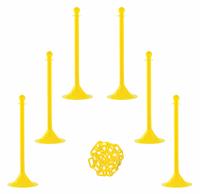 APPROVED VENDOR Barrier Post Kit: Yellow Chain Color, 50 ft Chain Lg, 4 Posts, Yellow Post Color (MPN 71002-6). Key specifications — attr981817: Yellow; attr981800: Yellow.