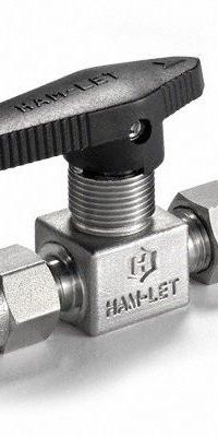 HAM-LET Manual Two-Way Ball Valve: 1/4 in, Stainless Steel, Straight, Compression x Compression (MPN H-800S-SS-L-1/4). Key specifications — Brand: HAM-LET; Handle: Lever.