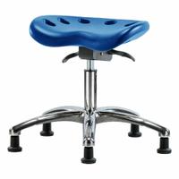 Tractor Stool: Polyurethane, Ht Range 17 1/2 in to 22 1/2 in, 17 in Seat Wd, 14 in Seat Dp, 5 Glides (MPN PTDHSO-CR-RG-BLU). Key specifications — Brand: APPROVED VENDOR; Foot Support: No; Base Material: Aluminum; ESD-Safe: Not ESD Safe; Number of Casters: 0.