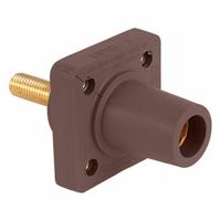 Single Pole Receptacle: Brown, Straight Taper Nose Mating, Threaded Stud Termination, 400 A (MPN 16R26-1UH). Key specifications — Series: 16; Receptacle Gender: Female; Brand: LEVITON.