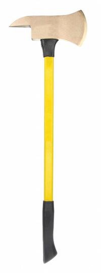 AMPCO Axe: 36 in Overall Lg, 5 in Cutting Edge Lg, 8.6 lb Head Wt, Aluminum Bronze, Multi-Component (MPN A-15FG). Key specifications — Handle Material: Multi-Component; Blade Material: Aluminum Bronze; Standards: DIN; Brand: AMPCO.