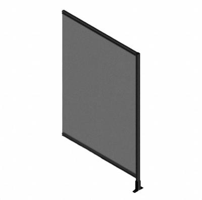 FAZTEK T-Slot Framing System Panel: Add-On, Black, 72 in H x 24 in W x 5 1/2 in D - Clear Plastic Panel Add-On Kits