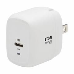 EATON TRIPP LITE Usb Charger: 120V AC/230V AC, 1A, 50/60Hz, 1 Output Connectors, White, USB C Female (MPN U280-W01-18C1-K). Key specifications — Power Requirement: 120V AC; 230V AC, 1A, 50; 60Hz; Output Connection Type: USB C Female; Color: White; Brand: EATON TRIPP LITE.