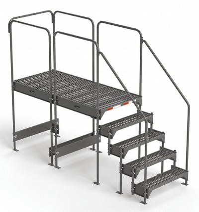 EGA Work Platform: 3.8 ft Platform Ht - Max, 34.6 in x 76.8 in, Steel - Configurable Single-Access Platforms