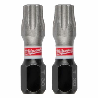 MILWAUKEE Insert Bit: Insert Bit, T30 Bit Size, Imperial, Torx Head, T30 Bit Industry Size - Impact Torx Bits