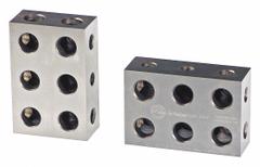 SUBURBAN Tri-Block Pair: 2 Blocks, 11 Holes, 3 in x 2 in x 1 in, 0.0001 in Squareness, 1 PR (MPN B-123-H11-M). Key specifications — attr1181834: 0.0001 in; attr1181835: 2; attr1181837: 1/2 in; attr1181850: SUBURBAN.