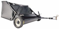 AGRI-FAB Tow Lawn Sweeper: 42 in Working Wd, Ht Adjustment, Steel, 12 cu ft Hopper Capacity, Vinyl (MPN 45-0320). Key specifications — Brand: AGRI-FAB; Hopper Material: Vinyl; Housing Material: Steel; Frame Material: Steel; Height Adjustment: Yes.