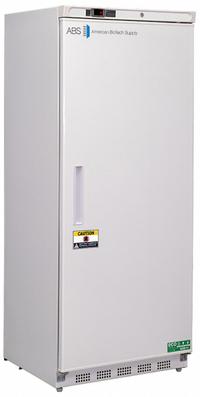 AMERICAN BIOTECH SUPPLY Lab Refrigerator: 20 cu ft, Upright, 1°C to 10°C, 29 in Overall Dp, 1 Doors (MPN ABT-HC-RFP-20). Key specifications — Door Opening Style: Right; Color: White; Alarm Type: Temperature; Manufacturer Part Number: ABT-HC-RFP-20; Brand: AMERICAN BIOTECH SUPPLY; Product Type: Lab Refrigerator; Door Type: Swing Solid; Refrigerant Type: R-600a.