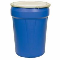 EAGLE Transport Drum: HDPE, 30 gal, Lever Lock Ring, Unlined/No Interior Coating, Metal (MPN 1601MB). Key specifications — Drum Material: HDPE; Drum Head Type: Open Head; UN Rating Solids: 1H2/X120/S; UN Rating Liquids: 1H2/X120/S; Interior Lining: Unlined/No Interior Coating; Drum Message Text: None; Closing Ring Material: Metal; For Holding: Original Shipping Container.