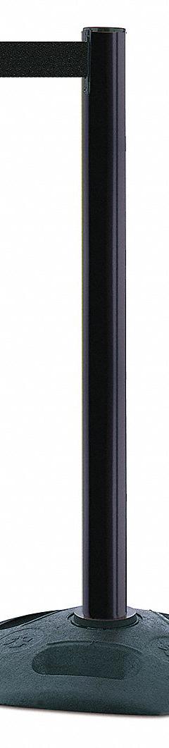 TENSABARRIER Barrier Post with Belt: Black, No Pattern, No Legend, 13 ft Belt Lg, Black (MPN 886-33-MAX-NO-B9X-C). Key specifications — Base Material: Rubber; Belt Color: Black; Brand: TENSABARRIER; Post Material: Plastic; Post Color: Black; Message: No Legend.