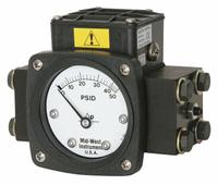 MIDWEST INSTRUMENT Differential Pressure Gauge & Switch: Back, 1/4 in NPT Female, 140, 2 1/2 in Dial (MPN 140-AA-00-O(AA)-100P). Key specifications — Sensor Type: Diaphragm; Series: 140; Housing Material: Aluminum; Certificate of Calibration: Not Included; Gauge Accuracy: ±3-2-3%.