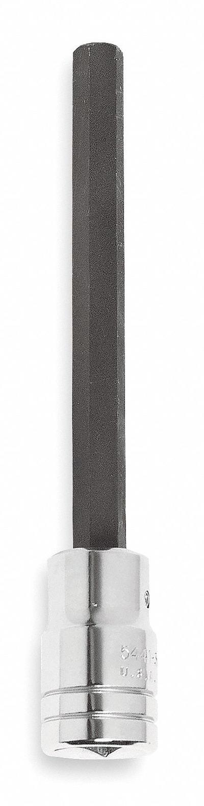 PROTO Socket Bit: 1/2 in Drive Size, Hex Tip, 3/8 in Tip Size, 5 5/8 in Overall Lg - Hex Bit Sockets