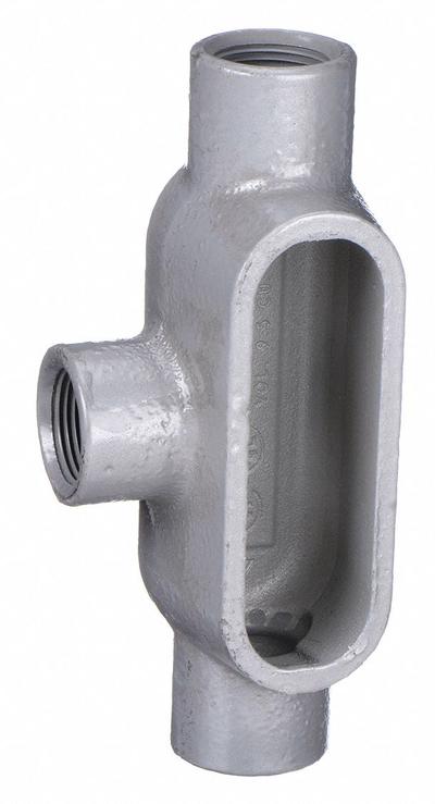 HUBBELL KILLARK Conduit Outlet Body: Iron, 1 in Trade Size, T Body, 11.5 cu in Body Capacity - T - Tee Type
