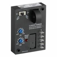 DAYTON Adjustable Current Sensing Relay: Surface Mounted, 10 A Current Rating, 240V AC, Tab (MPN 15V828). Key specifications — Adjustment Method: Switch; Electrical Connection: Quick Connect Tabs; Monitored Parameters: Undercurrent; Mounting Style: Surface; Status Indicator: LED Indicator; Trip Point: 5 to 50 A; Trip Point Type: Adjustable; Brand: DAYTON.