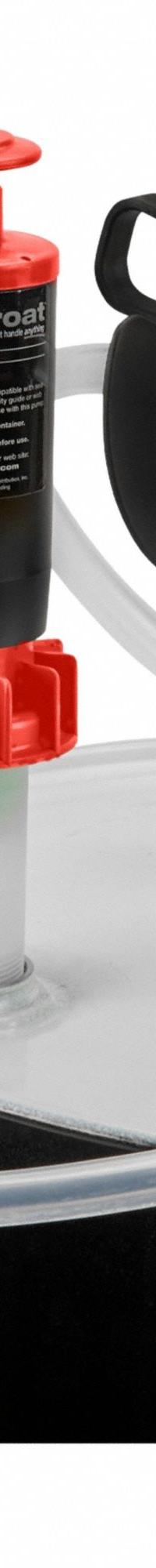 GOATTHROAT PUMPS Air Drum Pump: Pump w/ Discharge Hose & Nozzle, 4.5 gpm Max. Flow Rate, PP (MPN GT100RTBPVC). Key specifications — Brand: GOATTHROAT PUMPS; Suction Tube Material: PP.