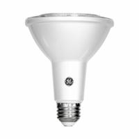 GE Compact LED Bulb: LED, PAR30L, Medium Screw (E26), 12 W Watt, 75 W Incandescent Watt Equivalency (MPN LED12DP30LRW930/25). Key specifications — Bulb Finish: Clear; Color Temperature: 3000K; Shatter-Resistant: No; Brand: GE; Voltage: 120V AC; Bulb Shape: PAR30L.
