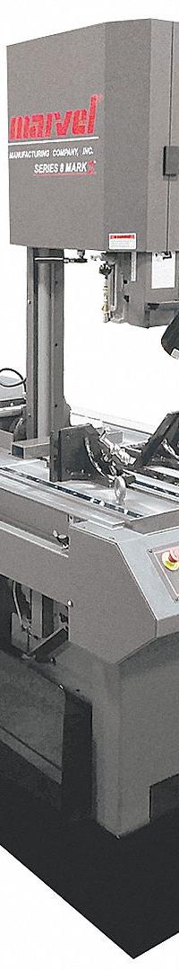 MARVEL Band Saw: 18 in Throat Dp - Vertical, 50 to 450 SFPM, 45° Left to 45° Right, 3.5 A, 3 Phase (MPN 8 MARK II). Key specifications — attr325086: MARVEL; attr313109: 45° Left to 45° Right; attr313108: 50 to 450 SFPM; attr313111: 3; attr313110: 3.5 A.