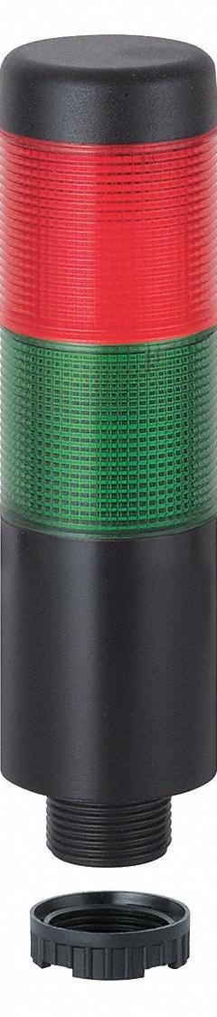 WERMA Tower Light Assembly: 2 Tier, Green/Red, Sounder Tier Included, 141 mm Overall Ht, Steady (MPN 69922075). Key specifications — Manufacturer Part Number: 69922075; Brand: WERMA; Operating Voltage: 24V AC/DC; Light Tier Color: Green.