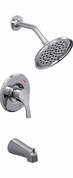 CFG Tub and Shower Faucet: T58913, 1.75 gpm Fixed Showerhead Flow Rate, Chrome, Single Function (MPN T58913EP). Key specifications — Series: T58913; Showerhead Spray Patterns: Single.