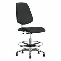 Cleanroom Task Chair: Vinyl, Armless, Ht Range 21 1/2 in to 29 in, 18 1/2 in Seat Wd, 17 in Seat Dp (MPN BR-CLR-VMBCH-MB-CR-CF-RG-8540). Key specifications — Foot Support: Yes; Base Material: Aluminum; Brand: APPROVED VENDOR; Product Type: Cleanroom Task Chair; Cleanroom Class: ISO 4; ESD-Safe: Not ESD Safe.