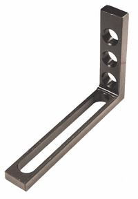 BUILDPRO Right Angle Bracket: 3.6 in Lg, 6 in Wd, 1.2 in Ht, 5 in Slot, 3 Holes (MPN T50310). Key specifications — Brand: BUILDPRO; Manufacturer Part Number: T50310; Slot Length: 5 in; Number of Holes: 3.