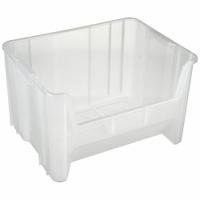 QUANTUM STORAGE SYSTEMS Bin: 15 1/4 in Overall Lg, 19 7/8 in x 12 1/2 in, Clear, Stacking Capable (MPN QGH700CL). Key specifications — Mobility: Stationary; Material: Plastic; Brand: QUANTUM STORAGE SYSTEMS; Stackable: Stacking Capable.