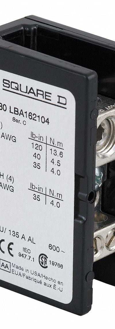SQUARE D Power Distribution Block: Open - Open Blocks with Lugs