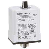 SCHNEIDER Single Function Time Delay Relay: Socket Mounted, 24V AC/DC, 10 A, 8 Pins/Terminals (MPN 9050JCK12V14). Key specifications — Contact Rating (AC): 10 A @ 120/240V; Brand: SCHNEIDER.