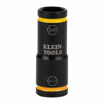KLEIN TOOLS Flip Impact Socket: 1/4 in Drive Size, SAE, 11/16 in/5/8 in Socket Size - Flip Impact Sockets