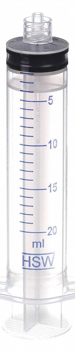 HENKE-JECT 3-Part Disposable Syringe: 20 mL Capacity - mL, Luer Lock, Polypropylene, Polypropylene (MPN 5200.X00V0). Key specifications — Attachment Type: Luer Lock; Plunger Material: Polypropylene/Polyisoprene Rubber; Sterile/Non-Sterile: Sterile; Tip Material: Polypropylene; Barrel Material: Polypropylene; Brand: HENKE-JECT; Compatible Needles: Sharp, Tri-Bevel Needles; Includes Needles: No.