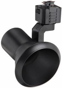 Track Lighting Head: Incandescent, Flared Shape, 50 W, 3 1/2 in Dia, 3 3/4 in Lg, Black (MPN R551 BL). Key specifications — Brand: JUNO LIGHTING; Lighting Technology: Incandescent; Housing Color: Black.