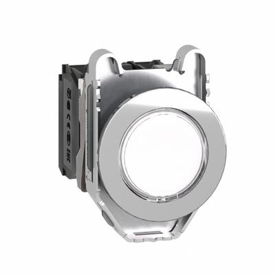 SCHNEIDER Illuminated Push Button: Illuminated, Flush Profile, Metallic, 30 mm - Illuminated Flush-Mount Push Buttons