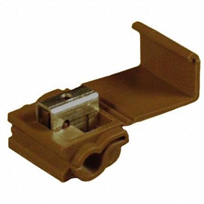 3M Insulation Displacement Connector: 2 Ports, Brown, 18 AWG – 10 AWG Run Size Range - Double-Port Run Tap Wire Connectors
