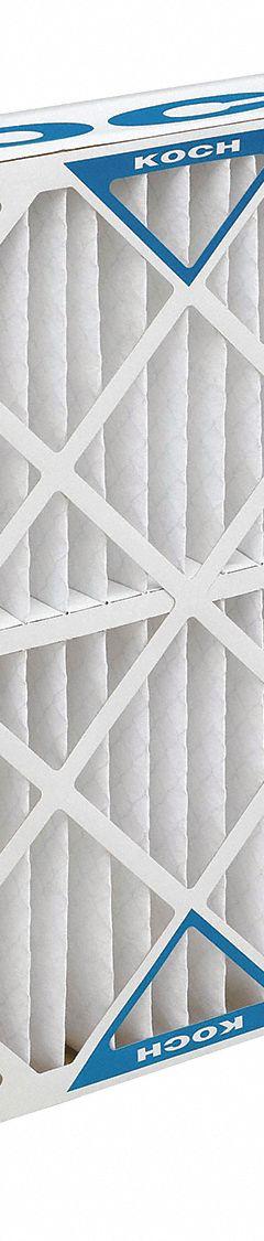 KOCH Pleated Air Filter: 24 in x 24 in x 4 in, MERV 8, Gen Use (MPN 102-701-031). Key specifications — Media Material: Synthetic; Brand: KOCH; Frame or Header Material: Beverage Board.
